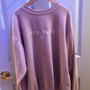 Brandy Melville baby pink New York sweatshirt